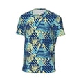 thumbnail image 6 of Wukai Hawaiian Style Print Men's Short-Sleeved Mesh T-Shirt,Quick-Dry Short Sleeve Workout T-Shirt-, 6 of 8