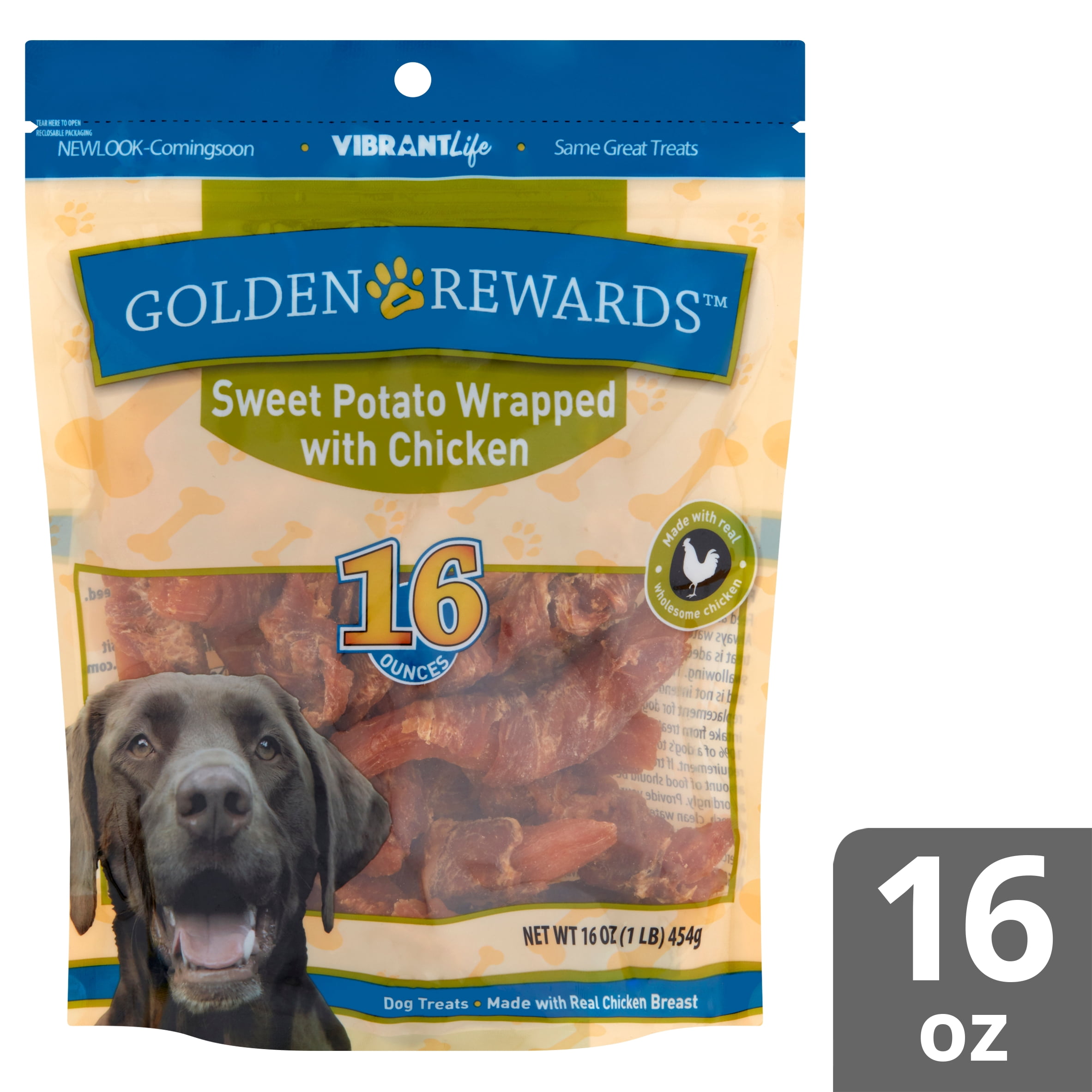 Vibrant Life Golden Rewards Sweet Potato Wrapped with Chicken Dog Treats, 16 oz