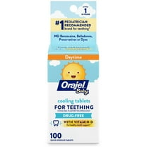 Orajel Baby Teething Cooling Tablets, for Relief of Painful Swollen Gums, 100 Quick Dissolve Tablets