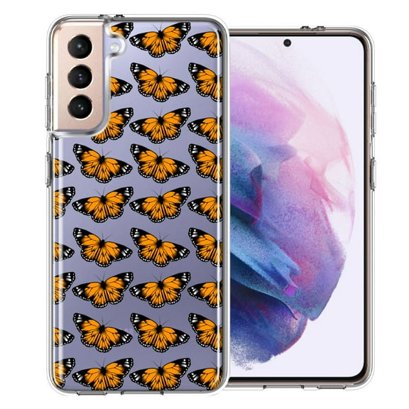 MUNDAZE For Samsung Galaxy S21 Plus Monarch Butterflies Design Double Layer Phone Case Cover
