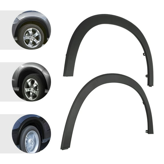 PP Black Front Right & Left Wheel Arch Molding Trims Pair Front Fender Flares for 2016-2022 Honda HR-V Flare Fenders