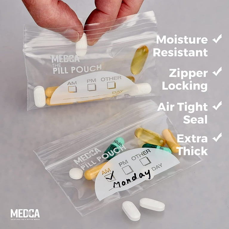 7PCS Reusable Pill Pouch Bags Zippered Pill Pouch Set Pill Baggies
