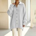 thumbnail image 5 of QIYAGBSA Soft Cardigan Sweaters for Women Ribbed Knit Button Down Lapel Collar Loose Mid Length Long Sleeve with Pockets Fall Winter Layer, 5 of 7