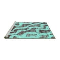 thumbnail image 2 of Ahgly Company Machine Washable Indoor Rectangle Abstract Turquoise Blue Modern Area Rugs, 6' x 9', 2 of 4