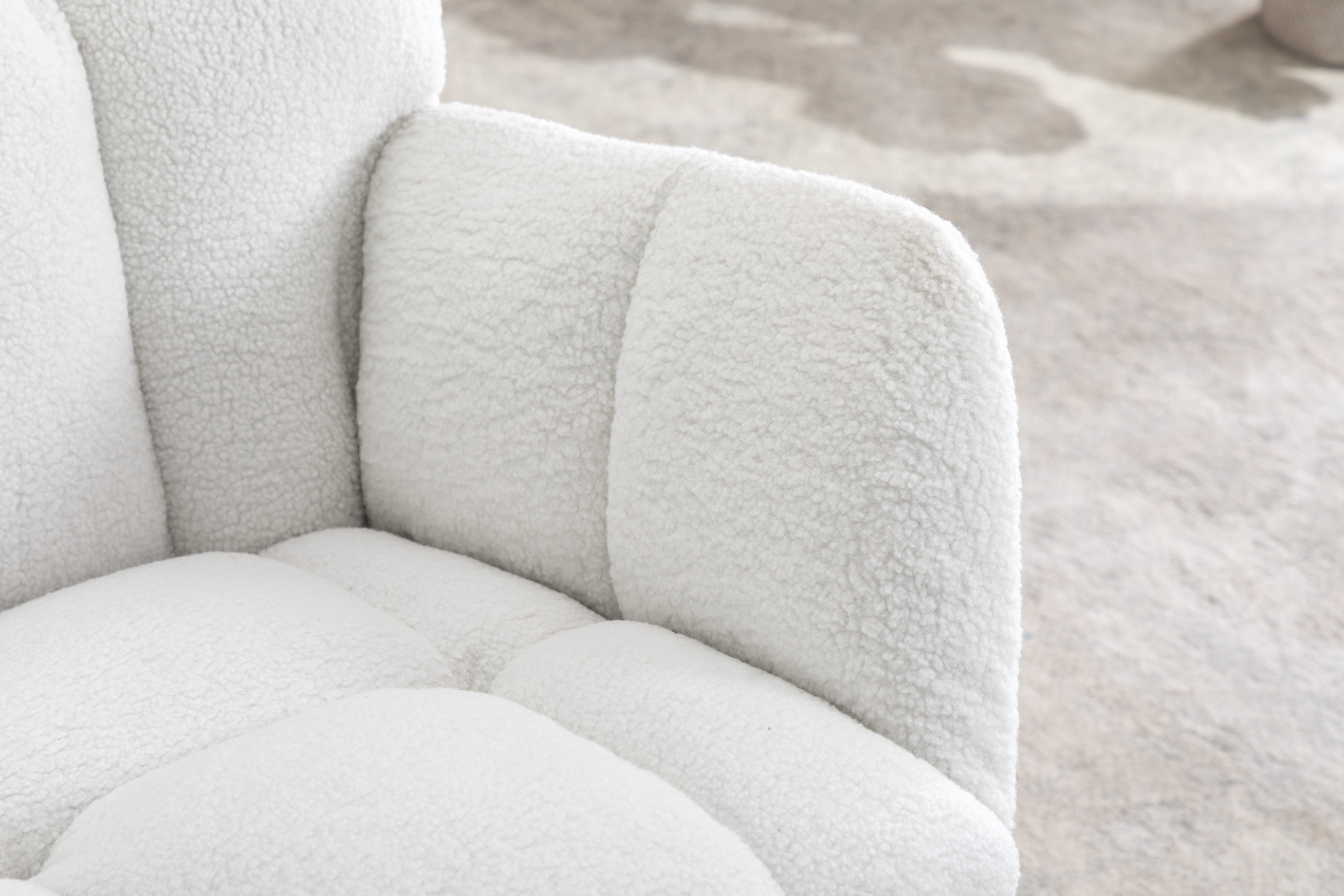 New 050-Teddy Fabric Rocking Gilder Nursery Chair For Living Room Indoor,Ivory