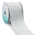 thumbnail image 1 of Cinta con alambre con purpurina CT CRAFT LLC, 2,5 x 10 yardas, plateada, 1 of 7