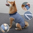 thumbnail image 2 of 1 ropa de recuperación para perros, ropa quirúrgica para cachorros, chaleco postoperatorio antilamer para gatitos, adecuado para heridas de destete o enfermedades de la piel (L, rayas azules y blancas). ER, 2 of 4