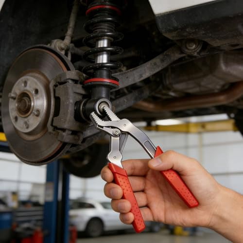 Heavy Duty Automotive Clip Pliers & Trim Removal Tool for Door Panels, Red