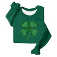 thumbnail image 4 of LEKWK St Patricks Day Shirt Women Sparkly Print Crewneck Sweatshirts Long Sleeve Graphic Tees Green Glitter Effect Clover Outfits, 4 of 4