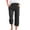 Black, variant on EDFBUYKRS Female Women Pants Casual Cargo Pants Women Tall 34-36 Inseam Women's Solid Color Linen Blend 7/8 Pants Loose Fit Casual Trousers with Pockets L