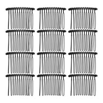 Unique Bargains 12 Pcs No Slip Hair Side Combs Accessories Metal 2" Black