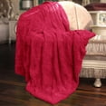 thumbnail image 4 of Home Soft Things Herringbone Brushed Throw with Faux Fur Sherpa Backing, 50" x 60", Chili Pepper, 4 of 4