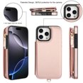 thumbnail image 3 of for iPhone 16 Crossbody Wallet Phone Case with Card Holder&Zipper, Back Flip Folio PU Leather Kickstand Card Slots Case for Women Girls, Double Magnetic Clasp Shockproof Cover,Rosegold, 3 of 8