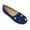 Blue, variant on Women's Round Gold Studs Denim Ballerina Flats