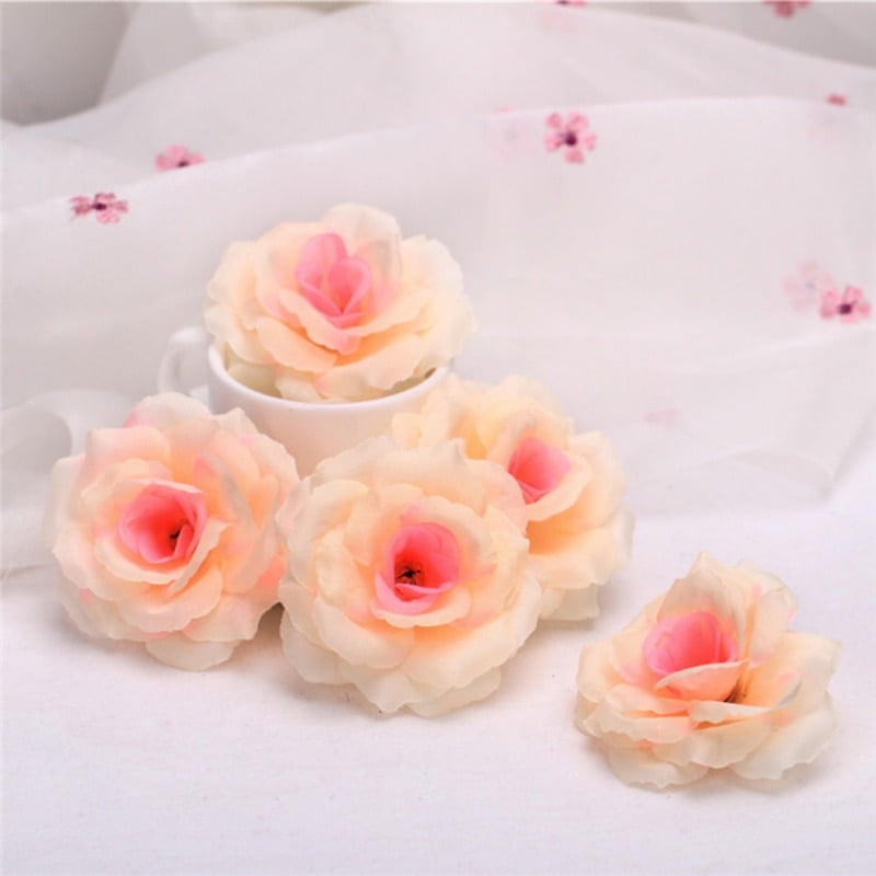 5 Pcs Rose Artificial Flower Simulation Cheap Fake Flowers For Wedding Party Home Decor Bead Curtain Flower Basket Decor Walmart Com Walmart Com