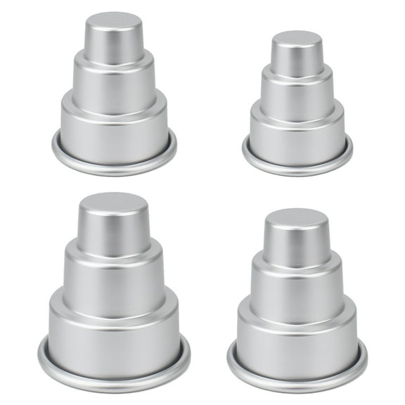 4Pcs Miniature Cake Molds 3-tier Cake Molds Cupcake Baking Molds Chocolate Pudding Cups
