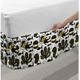 thumbnail image 2 of Fish Bed Skirt, Child Swimming Deep down in the Ocean Amongst Reef Fish Nursery, Elastic Bedskirt Dust Ruffle Wrap Around for Bedding Decor, 4 Sizes, Earth Yellow Black and White, by Ambesonne, 2 of 2