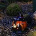 thumbnail image 2 of Estatua de la casa de calabaza de Halloween con sombreros de bruja, estatua de casa de hadas de calabaza naranja, decoración de casa de calabaza de Halloween, bruja de jardín de resina Feliz Sencillez, 2 of 5