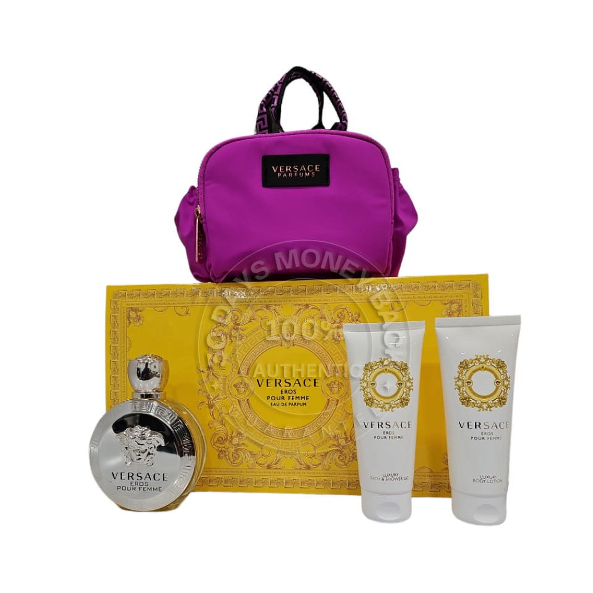 Versace Eros Pour Femme Gift Set - 4 PC Set (3.4 oz EDP, B/L