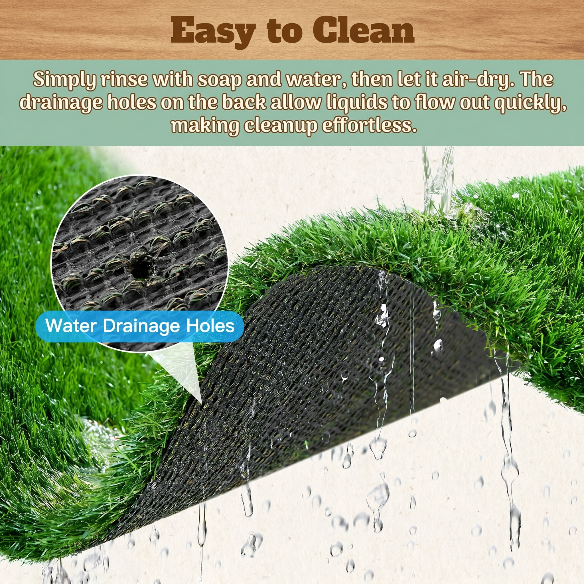 Prilinex 7 x 12 Ft Artificial Grass Turf Waterproof Outdoor Rug Artificial Turf for Dog, 0.4"H