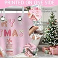 thumbnail image 4 of Pink Christmas Gingerbread Shower Curtain Cute Gingerbread House Shower Curtain for Pink Christmas Bathroom Decor Waterproof Pine Trees Snow Scene Winter Bath Curtain, 72 X 72 Inch, 4 of 6