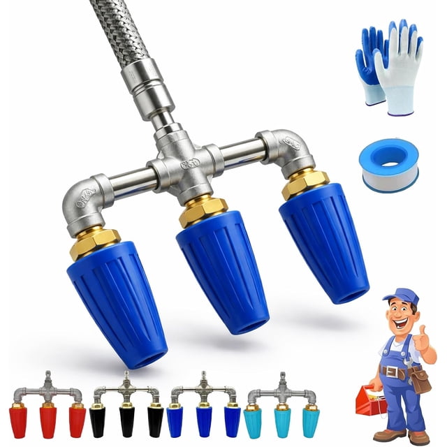 2026new Triple Turbo Nozzle Pressure Washer, 360° Rotating High-Pressure Nozzle with 1/4" Quick Connector, 4000 PSI Max, 4–6 GPM Flow for Power Washers and Outdoor Cleaning