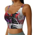 thumbnail image 2 of Hirioo Artistic Skull for Women's Sports Vest with Full-Print Design, Stretchy Fabric and Removable Pads-Large, 2 of 8