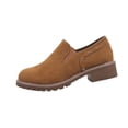 thumbnail image 3 of Willtoo Ankle Boots for Women Low Heel Suede Platform Heeled Short Booties Chunky Heel Side Zipper Round Toe Lug Sole Fall Boots Non Slip Outdoor Walking Shoes Light Brown, 3 of 5