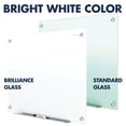 thumbnail image 3 of Quartet Brilliance Glass Dry-Erase Board, 4’ x 4’, Includes Accessory Tray, Mounting Hardware, 2 Magnets and 1 Marker (G24848W), Brilliance White, 3 of 5