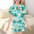 thumbnail image 2 of Pyjamas en Satin 2 Pcs pour Filles Ensemble Chemise à Manches Courtes Imprimé Graphique et Short Pyjama Bébé Fille Vert 2 Ans-3 Ans, 2 of 7