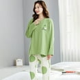 thumbnail image 2 of Bibifish Womens Pajama Sets Cute Fruit Print Oversized Long Sleeve Tees With Wide Leg Pants Autumn Soft Ladies Pj Sets For Ladies, 2 of 9
