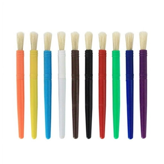 Artrylin Paint Brushes for Kids, 10 Pcs Big Washable Chubby Toddler Paint Brushes, Easy to Clean & Grip Round Preschool Paint Brushes with No Shed Bristle for Acrylic Paint, Washable Paint