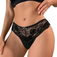 thumbnail image 1 of Gibobby Calzones para mujer sexy Bragas de encaje transparente para mujer, ropa interior calada, cómoda, sin costuras, bragas de cintura , lencería(Negro,G), 1 of 5