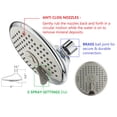thumbnail image 3 of Ana Bath Anti-Clog High-Pressure 6-Inch Multi Function Dual Shower Head with Handheld Shower System + 60-Inch Stainless Steel Shower Hose (Chrome), 3 of 6