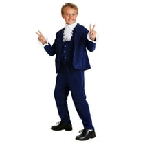 Kid's Deluxe Li'l 60's Swinger Costume, Boy's Blue Groovy Halloween Costume Large