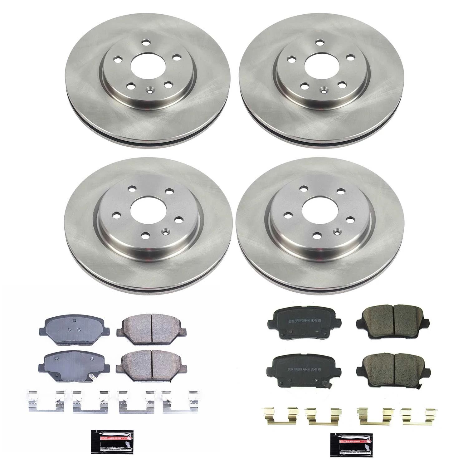 PowerStop Front and Rear Stock Replacement Brake Pad and Rotor Kit Fits: CADILLAC Select Models KOE8504