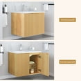 thumbnail image 5 of KZElegy 24" Modern Wall Mounted Floating Cabinet Bathroom Vanity with Sink and Wavy Textured Soft-Close Doors,Nature Color, 5 of 8