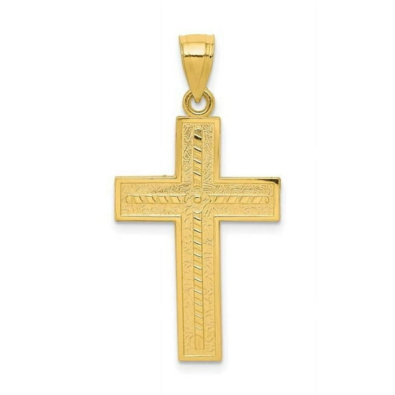 Quality Gold 10C1101 10K Yellow Gold Cross Pendant