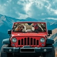 thumbnail image 3 of Uorisanigo Windshield Sun Shade Compatible with Rubicon Sahara TJ JK JKU 2 Door & 4 Door Sun Visor Shade, Aluminum Foil Heat UV Protection Visor Accessories, Funny Rooster Driving, 3 of 7
