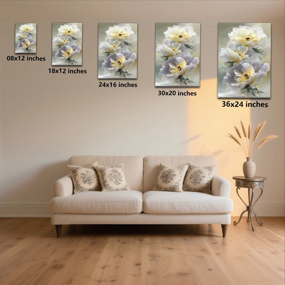 1pc Elegant White and Gray Peony Canvas Wall Art, Framed Decor room hanging Wall Picture Decor for Home Gifts, Ideal for living room, bathroom, bedroom, kitchen wall art decor canvas wall art