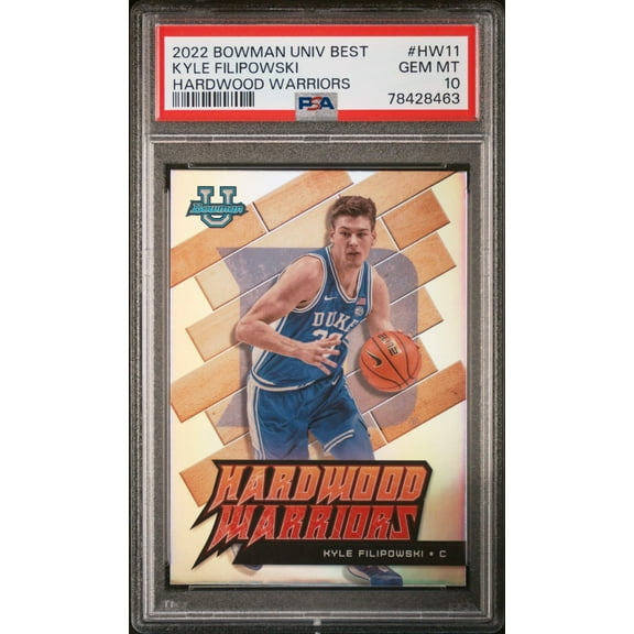 Graded 2022 Topps Bowman Univ Best Kyle Filipowski #HW11 Hardwood Warriors Rookie RC Basketball Card PSA 10 Gem Mint