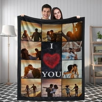 Custom Blanket with Photos Text Customized Picture Blankets, Personalized Throw Blanket for Kid Adult Mother Father Friend Lovers Pet, Custom Gifts for Halloween Christmas Valentines Birthday 40*50 In