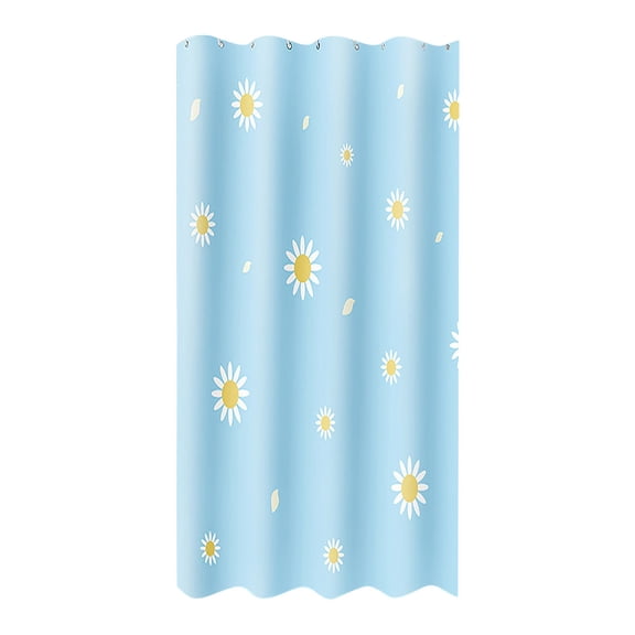 Bizhua Small Daisy Simple Shower Curtain (100 Width * 200 Height Cm)Waterproof Fabric Shower Curtain Or Polyester Soft Cloth & Hotel Quality Machine Washable White Shower Curtain Liner for Bath Tub