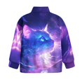 thumbnail image 5 of Uorisanigo Girls Oversized Sweatshirts Half Zip Pullover Sweatshirt Drop Shoulder Purple Galaxy Cat Long Sleeve Pullover Top Fall Fashion Outfits Clothes Quarter-Zip Jacket Shirts Top, 5 of 7