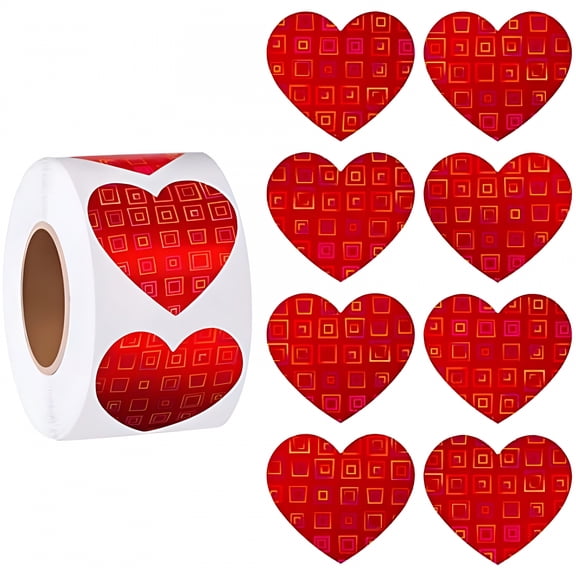 CCOCC 500Pcs Red Heart Stickers,Valentine's Day Love Shape Labels,Self-Adhesive Heart Stickers for Mother’s Day,Envelopes,Wedding,Crafting,Scrapbooking,Gift,Award Charts