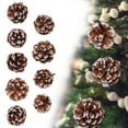 thumbnail image 5 of Natural Pine Cones Christmas Tree Ornaments with White Tips, 6 or 9 Pack Real Wood Pinecone Decor for Xmas Tree, Wreath, Garland, and Holiday Home Decorations, 5 of 5