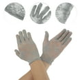 thumbnail image 2 of Unique Bargains 1 Pair Sunblock Mittens Floral Lace Sun Block Driving Gloves for Women Gray, 2 of 5