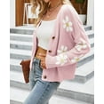 thumbnail image 2 of Cardigan Sweater for Women Floral Print Loose Casual Button Down Open Front Knit Cardigans Alsol Lamesa, 2 of 4
