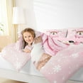 thumbnail image 4 of jejeloiu Wild Christmas Reindeer Queen Comforter Set,Merry Xmas Bedding Sets,Pink Brown White Bedding Comforter Set For Children,Super Cozy Room Decor Reversible,3pcs, 4 of 8
