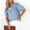 Tops-221Light Blue, variant on Xdegoge Button Down Shirt for Women Collared V Neck Puff Short Sleeve Western Casual Regular Fit Single Pocket Solid Texture Soft Durable Summer Spring Tops Work office Wear